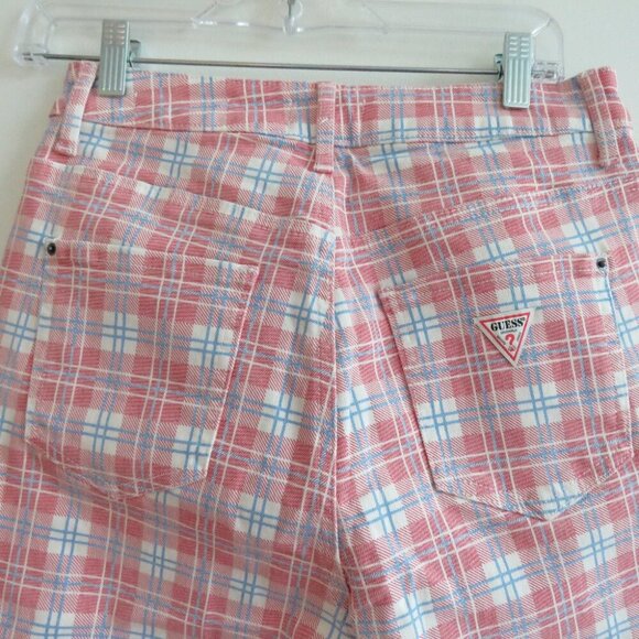 GUESS ORIGINALS High Rise Straight Checked Plaid Print Jeans Y2K - Size 29 NWT - Picture 11 of 16